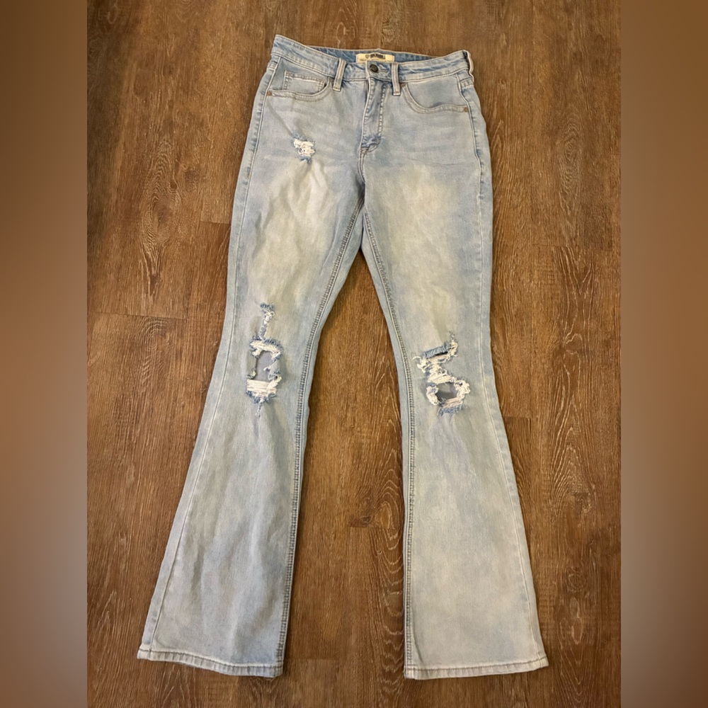 Rock & Roll Denim Jeans 29x34 High Rise Bootcut Distressed Light Wash NWT